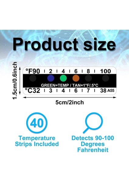 40 Adet Sıcaklık Şeritleri Test Yapıştırıcı Sıcaklık Şeritleri 90 Ila 100 Fahrenheit Derece Sıcaklık Etiketi Yapışkan (Yurt Dışından) modelleri