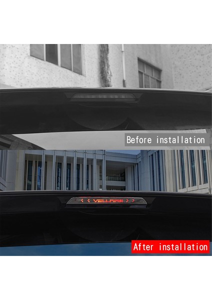 Toyota Vellfire Için 40 Serisi 2023+ Yüksek Montajlı Fren Işığı Üçüncü Fren Kuyruk Işık Döşeme Paslanmaz Çelik Uçak Siyah (Yurt Dışından) modelleri