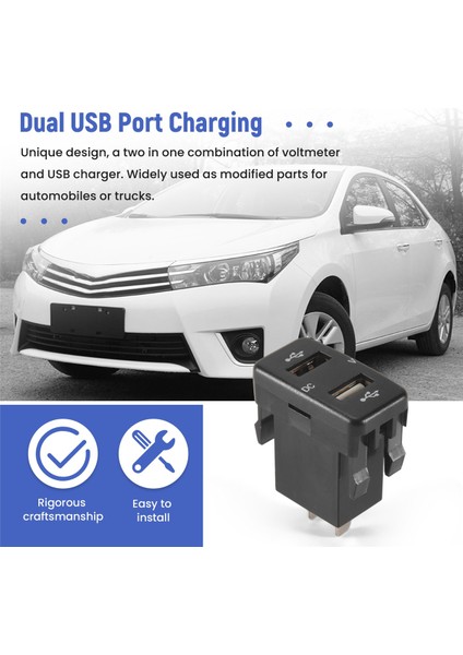 Araba Şarj Cihazı Çift USB Port Şarj Volt Ekran Adaptörü Toyota Green Için Uygun (Yurt Dışından) indirimleri