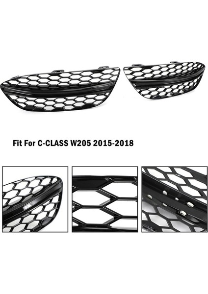 Parlak Siyah Araba Ön Sis Lambası Kapağı Mercedes Benz C-Serisi W205 2015-2018 (Yurt Dışından) modelleri