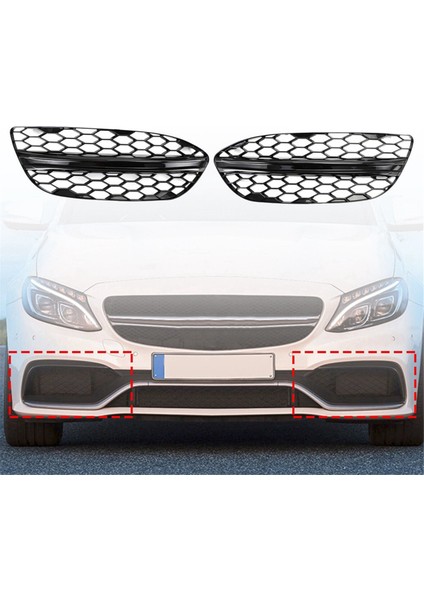 Parlak Siyah Araba Ön Sis Lambası Kapağı Mercedes Benz C-Serisi W205 2015-2018 (Yurt Dışından) fırsatları
