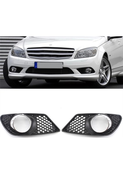 1 Çift Araba Ön Tampon Sis Izgarası Izgara Lambası Izgara Kapağı Benz C-Serisi Için Krom Çerçeveli W204 2008-2010 (Yurt Dışından) fiyatları