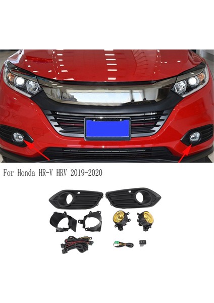 1set Araba Ön Tampon Honda Hr-V Hrv 2019-2020 Için Sis Farları Kiti Çerçeveli Montajlı Sis Farları (Yurt Dışından)