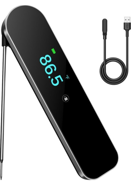 0.5s Ultra Hızlı Anında Okuma Et Termometresi, Tft Renk Ekranı, ± 0.5 ° F Doğruluk, IP67 Su Geçirmez, Şarj Edilebilir (Yurt Dışından)