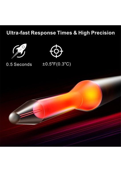 0.5s Ultra Hızlı Anında Okuma Et Termometresi, Tft Renk Ekranı, ± 0.5 ° F Doğruluk, IP67 Su Geçirmez, Şarj Edilebilir (Yurt Dışından) fiyatları