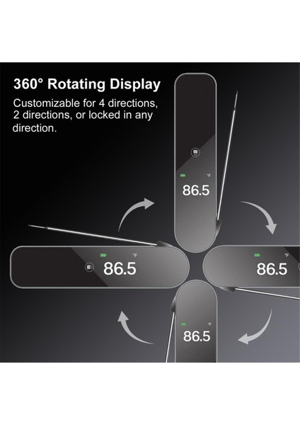 0.5s Ultra Hızlı Anında Okuma Et Termometresi, Tft Renk Ekranı, ± 0.5 ° F Doğruluk, IP67 Su Geçirmez, Şarj Edilebilir (Yurt Dışından) indirimleri