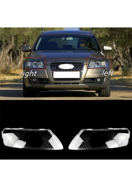 Çift Far Kabuğu Abajur Mercek Kapağı A6L 2006-2011 (Yurt Dışından) modelleri