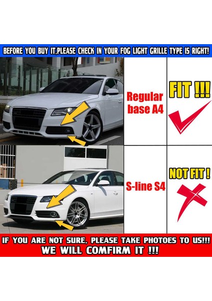 Siyah Araba Ön Sis Fiş Izgara Kapağı Audi A4 B8 2009-2011 Sis Lambası Petek Izgara Kapağı (Yurt Dışından) indirimleri