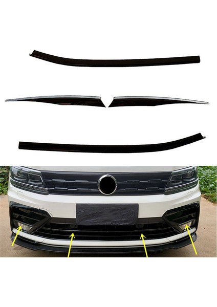 Araba Parlak Siyah Ön Merkez Izgara Izgara Kalıp Şeritleri Vw Tiguan Rline 2017-2021 Için Sis Işık Kapağı Döşeme (Yurt Dışından) fırsatları