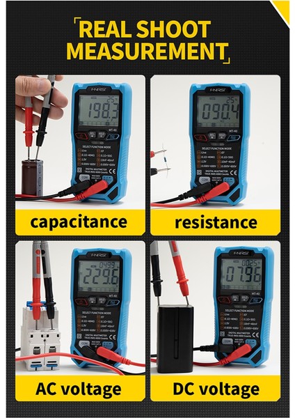 Fnirsi Mt-40 Akıllı Multimetre Elektrikçi Özel Yüksek Hassas Dijital Multimetre Tam Otomatik Sesli (Yurt Dışından) indirimleri