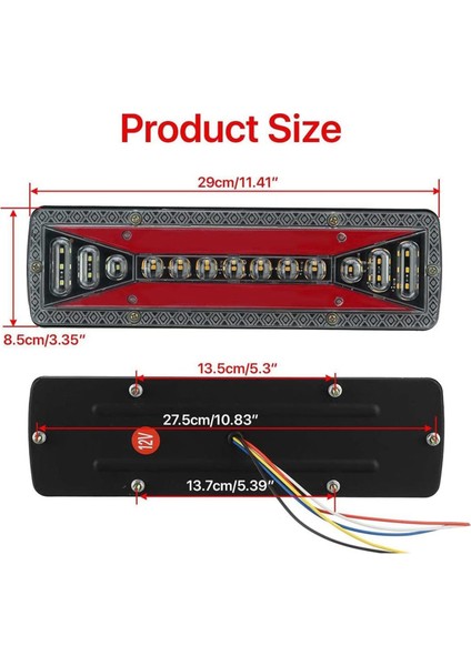12V Taet Light LED Dinamik Kamyon Işıkları Arka Fren Işıkları (Yurt Dışından) indirimleri