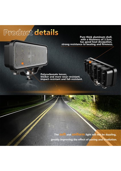 6 Inç LED Dağınık Işık Çubuğu 2 Adet 120W LED Off Road LED Çalışma Işıkları (Yurt Dışından) modelleri