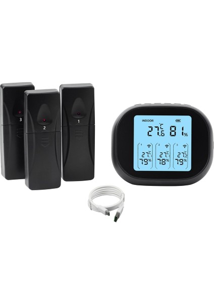 Kablosuz Dijital Termometre Hava Durumu Istasyonu Tahmincisi Kapalı Dış Mekan Sıcaklığı Nem Ölçer LCD Ekran 1 Ila 3 (Yurt Dışından)