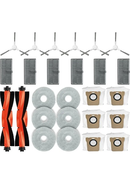 Xiaomi Mijia M30S Için D103CN Aksesuarlar Ana Yan Fırça Hepa Filtre Mop Bez Tuz Torbaları Yedek Parçalar (Yurt Dışından)