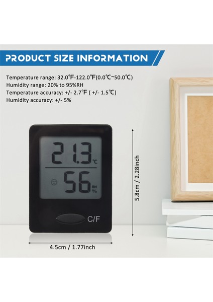 Nem Göstergesi, Oda Termometresi Higrometre, Hava Konforu Göstergesine Sahip Mini Boyutta Kapalı Termometre, Siyah, 1 Paket (Yurt Dışından) indirimleri