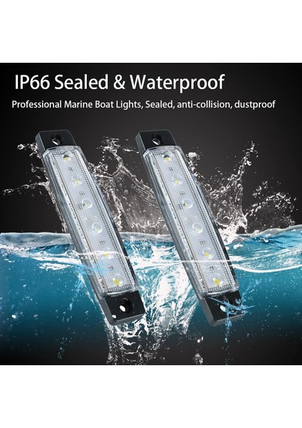6pcs LED Deniz Tekne Işıkları Deniz Nezaket Işık Şeridi Güverte Transom Kokpit Navigasyon Aydınlatma Su Geçirmez 12V, Beyaz (Yurt Dışından) fiyatları