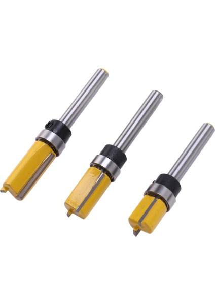 3pcs 1/4 Inç Floş Trim Yönlendirici Bit Desen Bit Üst ve Alt Yatak 1/2 Inç Bıçak Şablonu Kenar Ahşap Düzeltici Kesici Marangoz (Yurt Dışından) fiyatları