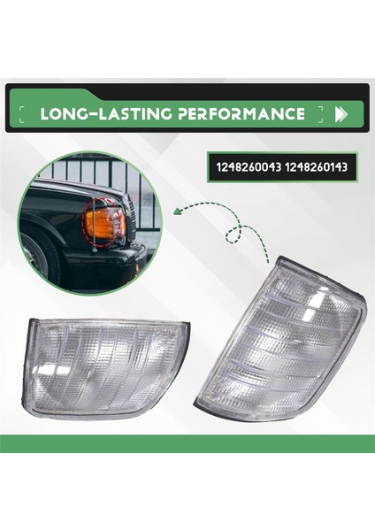Araba L+R Beyaz Köşe Işıkları Mercedes W124 E-Serisi Sedan Için Sinyal Işıkları 1985-95 1248260043 1248260143 (Yurt Dışından) indirimleri