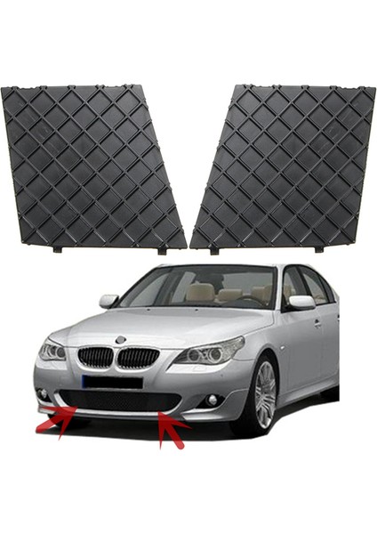 Araba Ön Tampon Alt Örgü Izgara Plakası Trim Kapak E60 E61 M 51117897186 51117897184 Tampon Kapağı (Yurt Dışından)