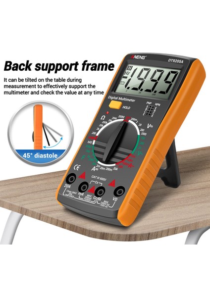 Aneng DT9205A Dijital Multimetre Ac/dc Transistör Test Cihazı Elektrik Ncv Test Ölçer Profesyonel Analog Otomatik Aralık Sarı (Yurt Dışından) modelleri