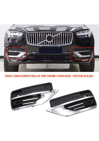 1paır Ön Alt Tampon Grilles Trim Chrome Cover BEZEL31663515 31663514 Volvo XC90 2019-2022 31663539 31663540 (Yurt Dışından) modelleri