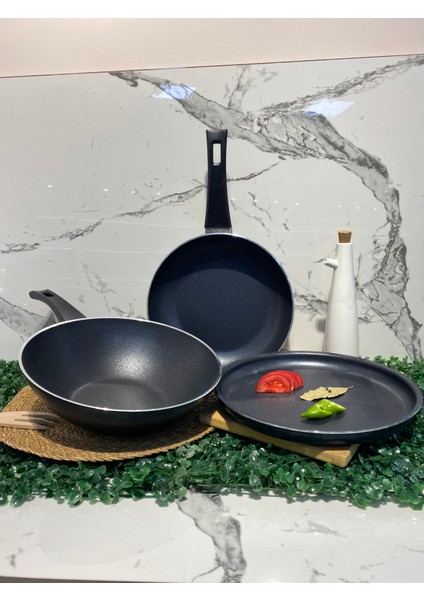 Granit Wok Tava-Tava-Fırın Tepsi-Siyah fiyatları