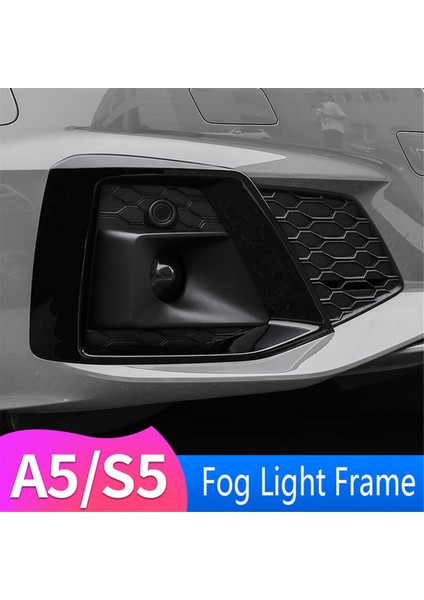 2pcs Parlak Siyah Araba Ön Tampon Sis Hafif Lamba Siyah Trim Kapak Çerçevesi Kapak Kaput Audi A5 S5 2020 2021 2022 (Yurt Dışından) fırsatları