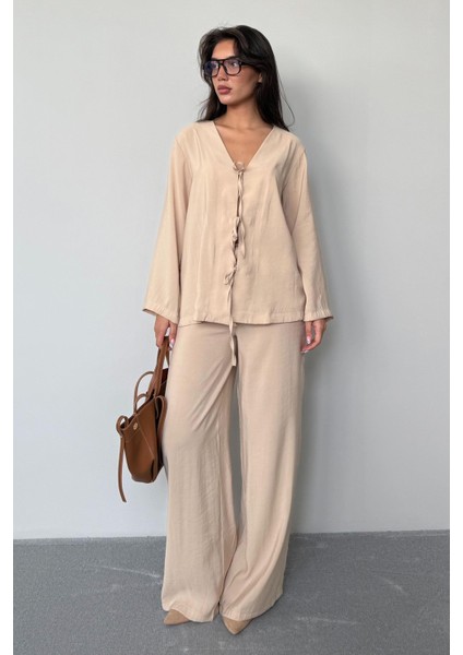 Bej Önü Bağlamalı Alt Üst Takım MG2473 fiyatları