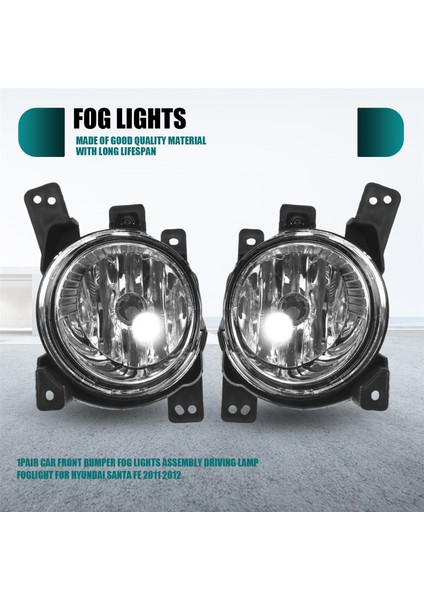 1paır Araç Ön Tampon Sis Lambaları Montajı Sürüş Lambası Sis Lambası Hyundai Santa Fe 2012 Için 2012 2012 (Yurt Dışından) indirimleri
