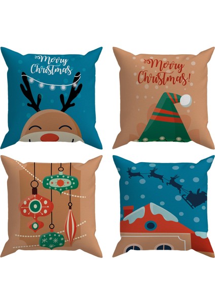 Christmas 4'lü Kırlent Kılıf DS34