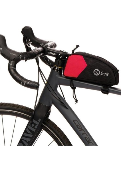 Sem Çanta Bikepacking Kadro Üstü Çanta Kırmızı