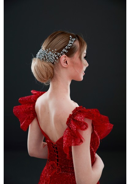 Kristal Taşlı Gelin Saç Aksesuarı – Örgü ve Topuz Modelleri Için Zarif Taç, Toka