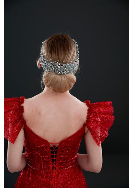 Kristal Taşlı Gelin Saç Aksesuarı – Örgü ve Topuz Modelleri Için Zarif Taç, Toka fiyatları