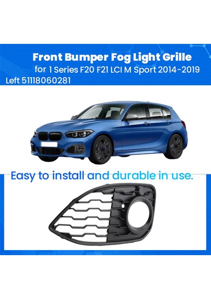 Bmw 1 Serisi F20 F21 Lcı M Sport 2014-2019 Için Ön Tampon Sis Izgarası Izgara Sisi Izgara Kapağı 51118060281 (Yurt Dışından) indirimleri