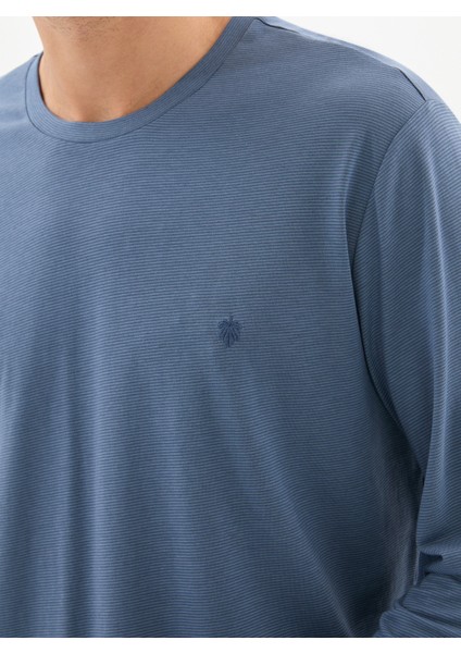 Erkek Pijama Takımı 40784 - Mavi modelleri