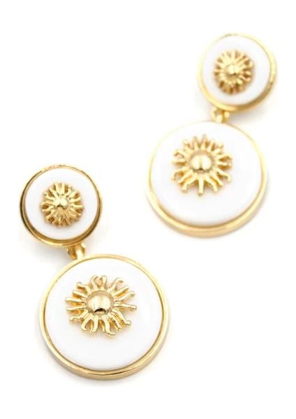 Güneş Küpe - Beyaz