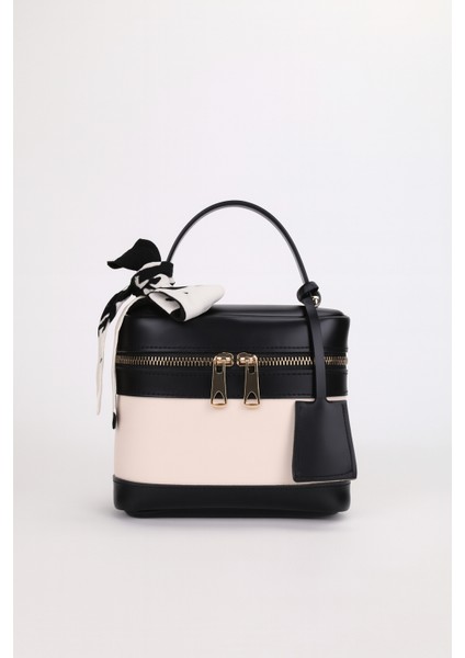 Kadın Dikdörtgen Formlu Çapraz Askılı El ve Omuz Çantası Melina (krem'e siyah) fiyatları