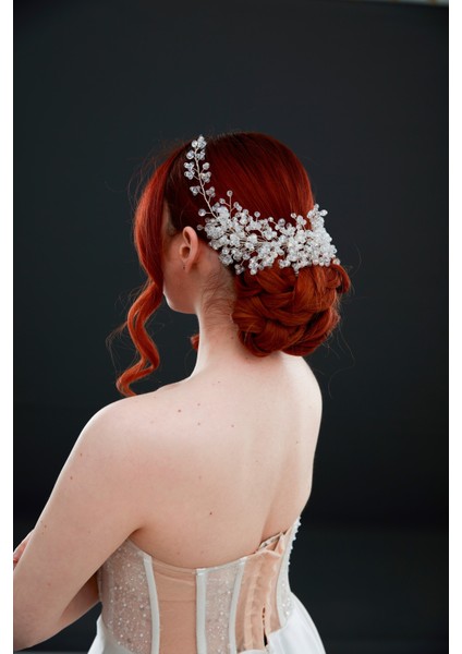 Kristal Taşlı Gelin Saç Aksesuarı – Örgü ve Topuz Modelleri Için Zarif Taç, Toka