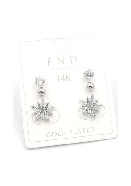 Çoklu Çiçek Küpe - Gümüş