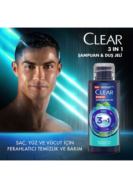 Clear Men Şampuan & Duş Jeli 3in1 90 ml X2 + Elidor Şampuan & Bakım Kremi Güçlü ve Parlak 90 ml X2 modelleri