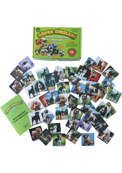 Köpek Cinsleri Hafıza Geliştirme Oyunu 48 Kart – 24 Farklı Köpek Irkı +3 Yaş Eğitici Oyun fiyatları