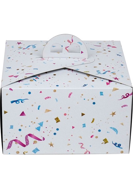 3 No Sedefli Yüksek Turta Kutusu 26.3X26.3X13 cm