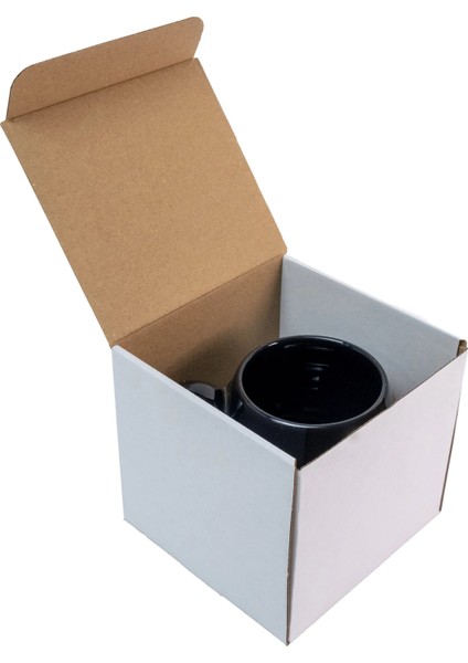 Oluklu Beyaz Kupa Kutusu 11X11X10.5 cm