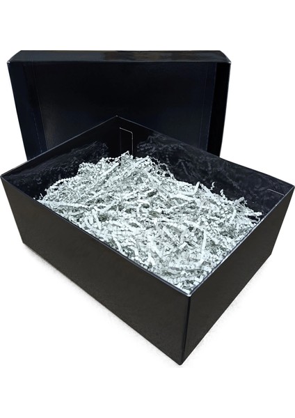 Siyah Parlak Selefonlu Krome Karton Hediye Kutusu modelleri