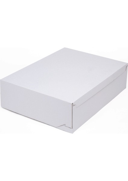 4 Baton Oluklu Sade Yüksek Beyaz Renk Kraft Turta Kutusu 35X45X16.5 cm fiyatları
