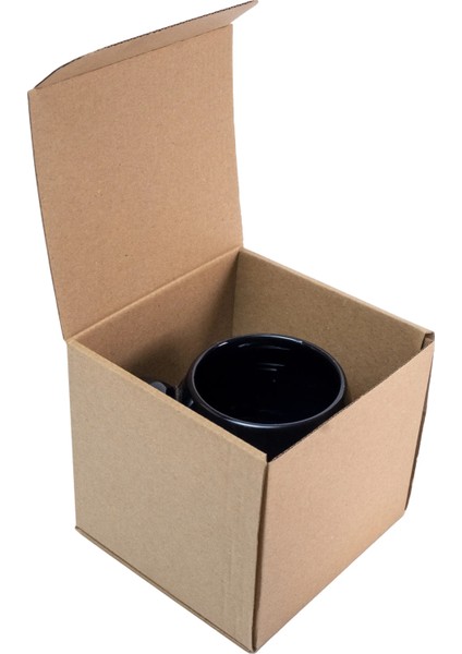 Oluklu Esmer Kupa Kutusu 11X11X10.5 cm