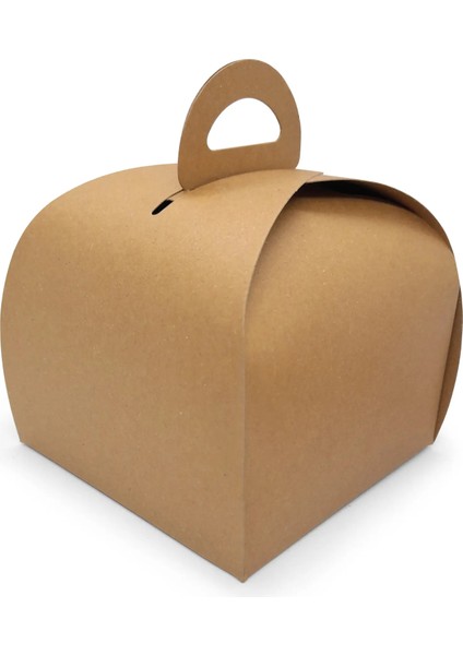 Kraft Saplı Mono Turta Kutusu 12X12X9.5 cm