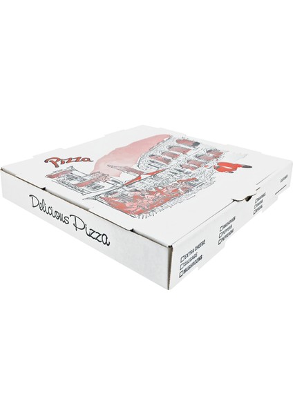 Pizza Kırmızı B Dalga 36X36X 4.5cm Pizza Kutusu fiyatları