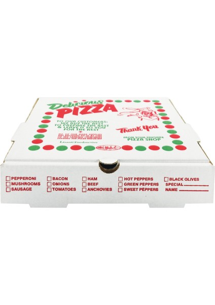 Delicious Pizza B Dalga 25.5X25.5X5 cm Pizza Kutusu