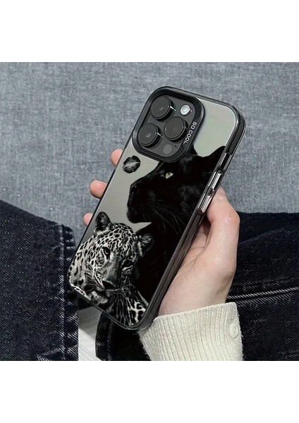 Iphone 16 Pro Max Uyumlu Kaplan Desenler Darbe Emici Telefon Kılıfı MK01A modelleri